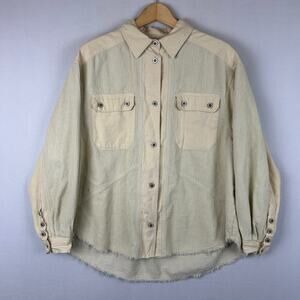 Thread & Supply Frayed Oversized Corduroy Shacket Shirt Jacket Women's Size XS